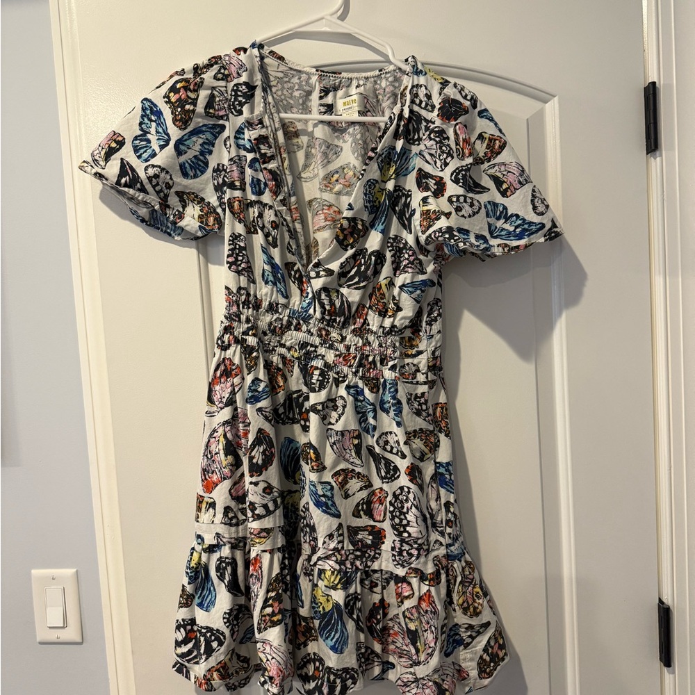 Maeve Butterfly Print Mini Dress - Multicolor